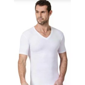 Namaldi 182 Likralı V Yaka Yarım Kollu 6'lı Beyaz Erkek Atlet