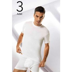 Namaldi ELF568N1143CCM Beyaz 3'lü Paket Sıfır Yaka Erkek Fanila