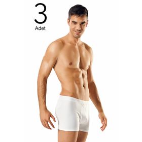 Namaldi ELF568N1283CCM Beyaz 3'lü Likralı Erkek Boxer