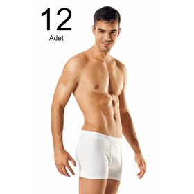 Namaldi ELF568N1283CCM12 Beyaz 12'li Likralı Erkek Boxer