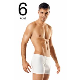 Namaldi ELF568N1283CCM6 Beyaz 6'lı Likralı Erkek Boxer