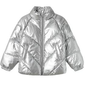 Name İt 13233969-SILVER Gri Kids Nkfmisty Puffer Çocuk Günlük Mont