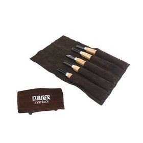Narex 869300 Deri Sarma Çantalı 5 Parça Yeni Başlayanlar için Ahşap Oyma Seti