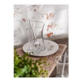 Narin Satürn 19 Parça Çiçek Desenli Mat Çay Seti