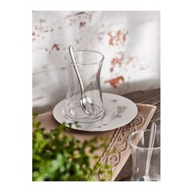 Narin Satürn 19 Parça Çiçek Desenli Mat Çay Seti