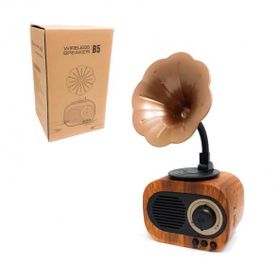 Narita B5 Şarjlı Ahşap Gramafon Müzik Kutusu