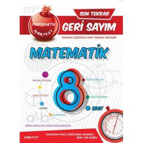 Nartest Yayıncılık 8. Sınıf Matematik Geri Sayım Son Tekrar Testleri