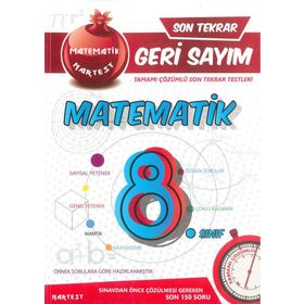 Nartest Yayıncılık 8. Sınıf Matematik Geri Sayım Son Tekrar Testleri