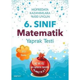 Nartest Yayınevi 6. Sınıf Matematik Yaprak Testi