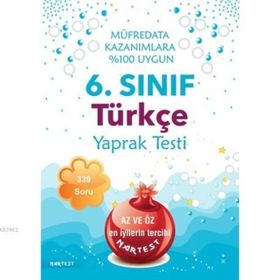 Nartest Yayınevi 6. Sınıf Türkçe Yaprak Test- Yeni Müfredat