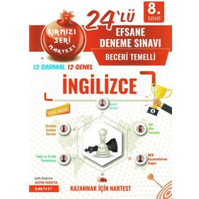 Nartest Yayınevi 8.Sınıf LGS İngilizce Kırmızı Seri 24 Efsane Deneme Sınavı