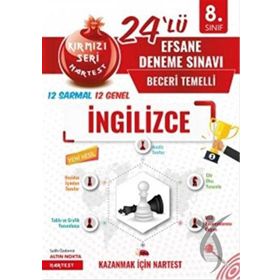 Nartest Yayınevi 8.Sınıf LGS İngilizce Kırmızı Seri 24 Efsane Deneme Sınavı