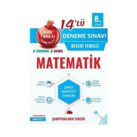 Nartest Yayınevi 8. Sınıf Matematik Nar Tanesi On Dörtlü Deneme Sınavı 2039539