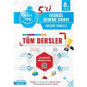 Nartest Yayınevi 8.Sınıf Mavi Tüm Dersler 5'li Fasikül Deneme Sınavı