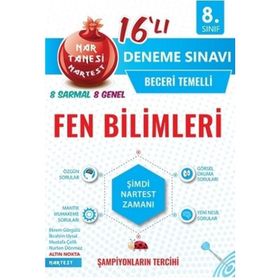 Nartest Yayınevi 8. Sınıf Nar Tanesi Fen Bilimleri 16 Deneme