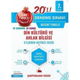 Nartest Yayınları 7. Sınıf Din Kültürü ve Ahlak Bilgisi Nar Tanesi 20 Deneme Sınavı