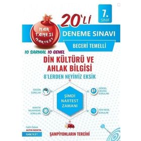 Nartest Yayınları 7. Sınıf Din Kültürü ve Ahlak Bilgisi Nar Tanesi 20 Deneme Sınavı