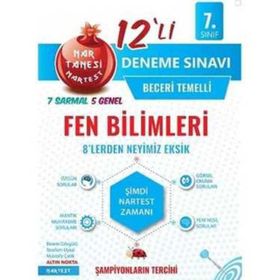Nartest Yayınları 7. Sınıf Fen Bilimleri Nar Tanesi 12 Deneme Sınavı