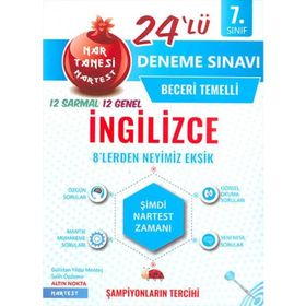 Nartest Yayınları 7. Sınıf İngilizce Nar Tanesi 24 Deneme Sınavı
