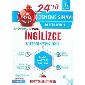Nartest Yayınları 7. Sınıf İngilizce Nar Tanesi 24 Deneme Sınavı