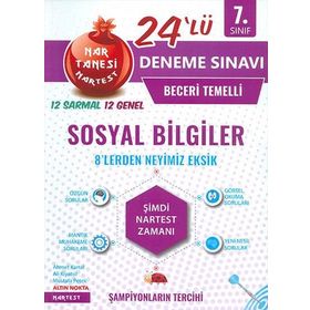 Nartest Yayınları 7. Sınıf Sosyal Bilgiler Nar Tanesi 24 Deneme Sınavı