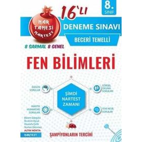 Nartest Yayınları 8. Sınıf Fen Bilimleri 16'lı Beceri Temelli Deneme