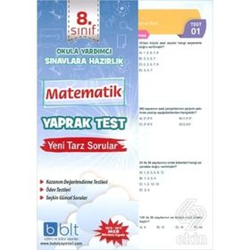 Nartest Yayınları 8. Sınıf Matematik Yaprak Testi