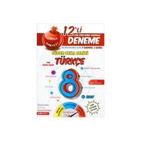 Nartest Yayınları 8. Sınıf Nar Türkçe 12 Deneme Sınavı (7 Sarmal + 5 Genel)