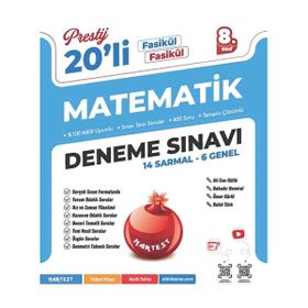 Nartest Yayınları 8. Sınıf Prestij Matematik 20 Deneme Sınavı
