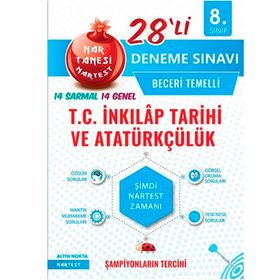 Nartest Yayınları 8. Sınıf T.C. İnkılap Tarihi ve Atatürkçülük Nar Tanesi 28'li Deneme Sınavı