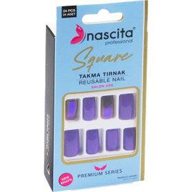 Nascita 163 Square Renkli 24'lü Takma Tırnak
