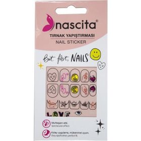 Nascita 28 Emoji Desenli Tırnak Stickerı