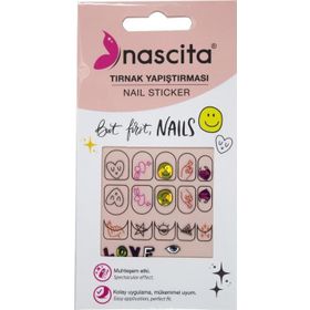 Nascita 28 Emoji Desenli Tırnak Stickerı