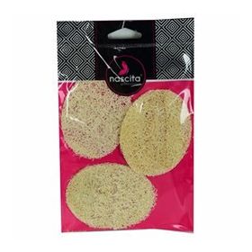 Nascita 3 Adet 9x7 cm Doğal Kabak Lifli Peeling Oval Yüz Pedi Kese