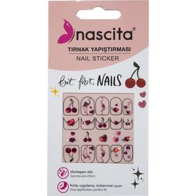 Nascita 30 Kiraz Desenli Tırnak Stickerı
