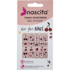 Nascita 30 Kiraz Desenli Tırnak Stickerı
