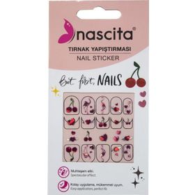 Nascita 30 Kiraz Desenli Tırnak Stickerı