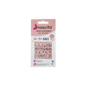 Nascita 37 Işıltılı Renkli Gül Desenli Tırnak Stickerı