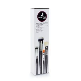 Nascita 4’lü NASBRUSHSET51 Pro Kapatıcı Makyaj Fırça Seti