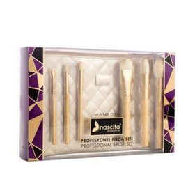 Nascita Bamboo Makyaj Çantalı Profesyonel 6 Adet Fırça Seti