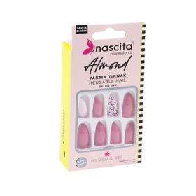 Nascita Leopar Pembe Almond 24'lü Takma Tırnak