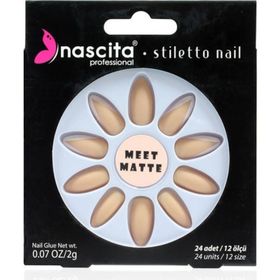 Nascita Matte French Nails Stiletto Takma Tırnak