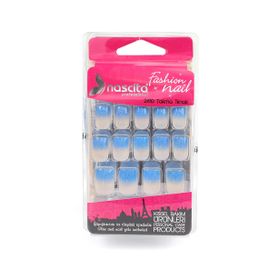 Nascita NASNAIL00111 Gece Mavisi Ombre Simli Takma Tırnak