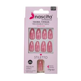Nascita Pembe Mermer 24'lü Takma Tırnak