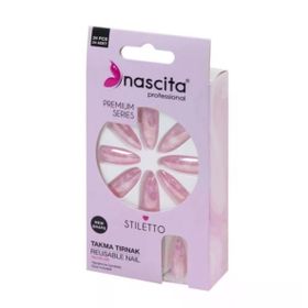 Nascita Pembe Mermer 24'lü Takma Tırnak