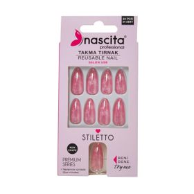 Nascita Pembe Mermer 24'lü Takma Tırnak