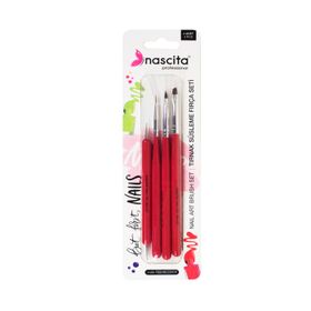 Nascita Set006 4'lü Tırnak Süsleme Fırça Seti