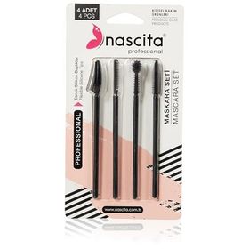 Nascita Silikon Tasarım 4'lü Maskara ve Kaş Şekillendirme Fırçası