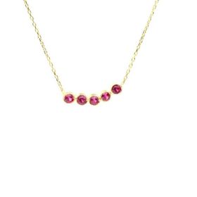 Nassilver 925 Ayar 5 Sıra Suyolu Kolye Garnet Gümüş Taşlı