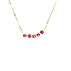 Nassilver 925 Ayar 5 Sıra Suyolu Kolye Garnet Gümüş Taşlı